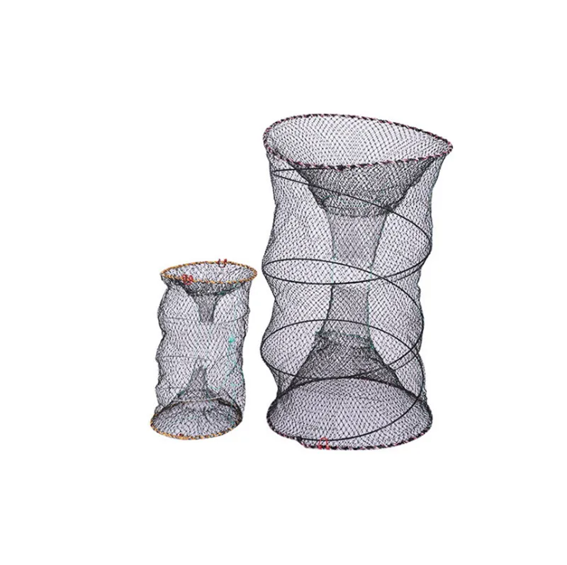 

Hot Sale Factory Price farming cages stainless steel frame folded Lobster Trap Spring Net Fishing trap