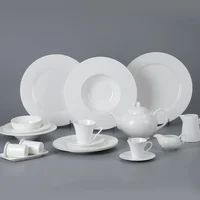 

Hotel Supplier White Fine Bone China Dinnerware Sets, Restaurant Bone China Dinner Set