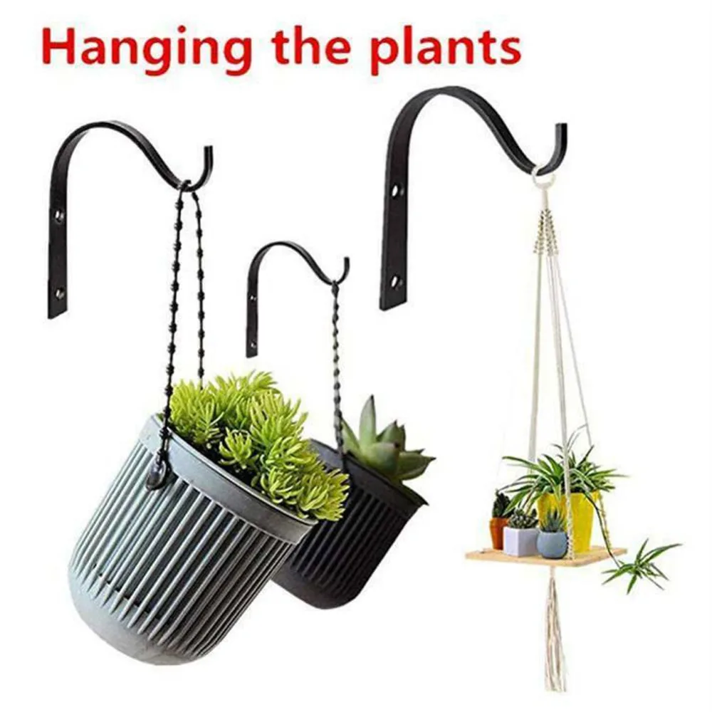 4 PCS Plant Hanger Hanging Planter Holder Basket Flower Pot Hook Rack Wall-Mount 