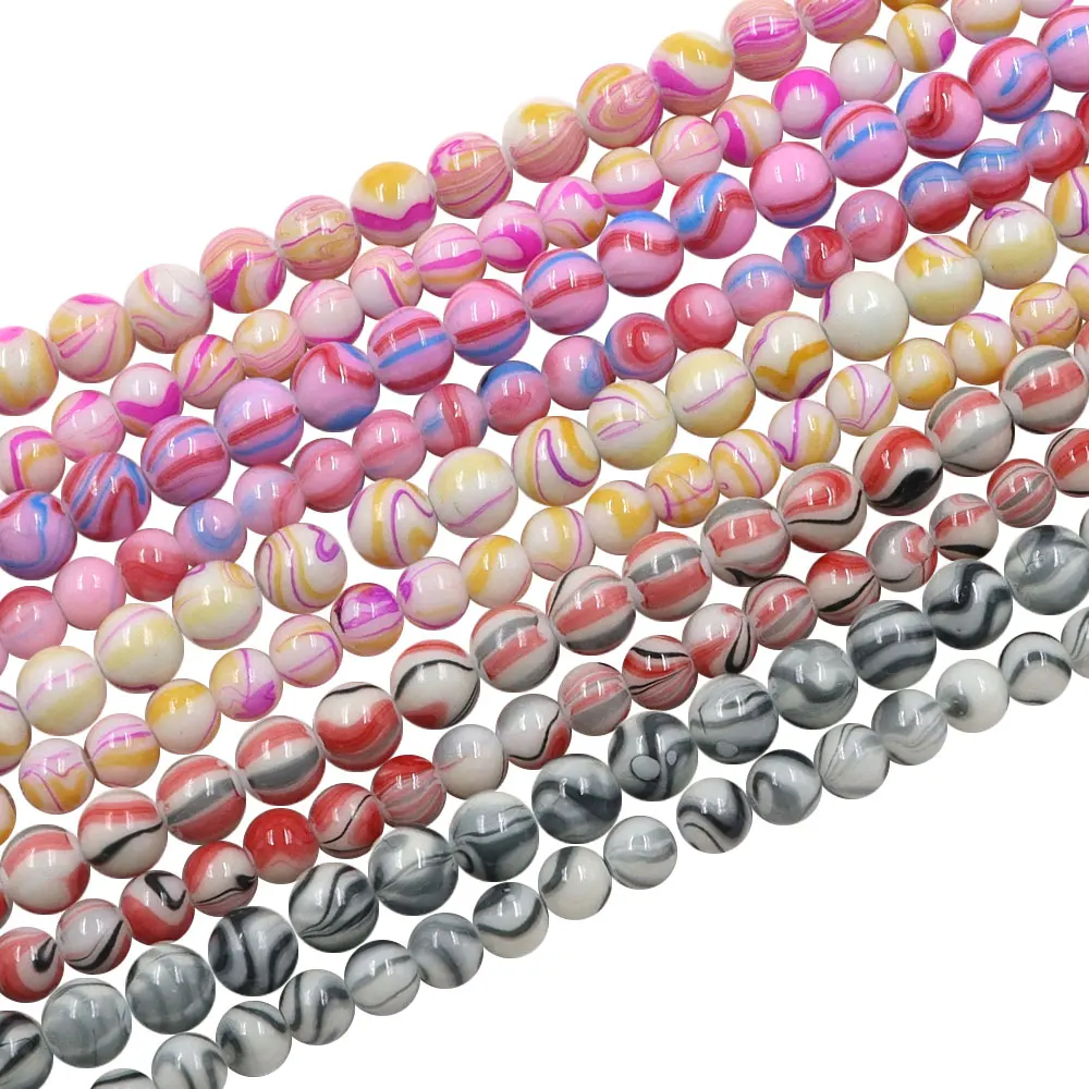 

stock for sale 8mm 10mm candy color marble vein glass bead jewelry making, All color is available