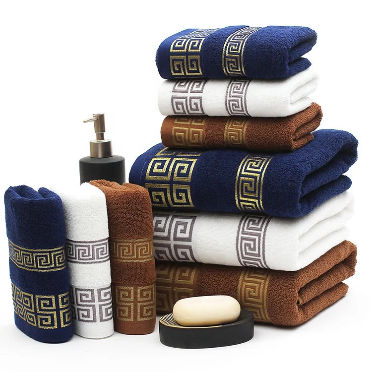 

Customized Embroidered Logo White towels sets Spa 100% Cotton Terry Luxury Bath towel Hotel Towels