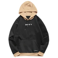 

Color Blocking Letter Pouch Pocket Mens Streetwear Hoodie