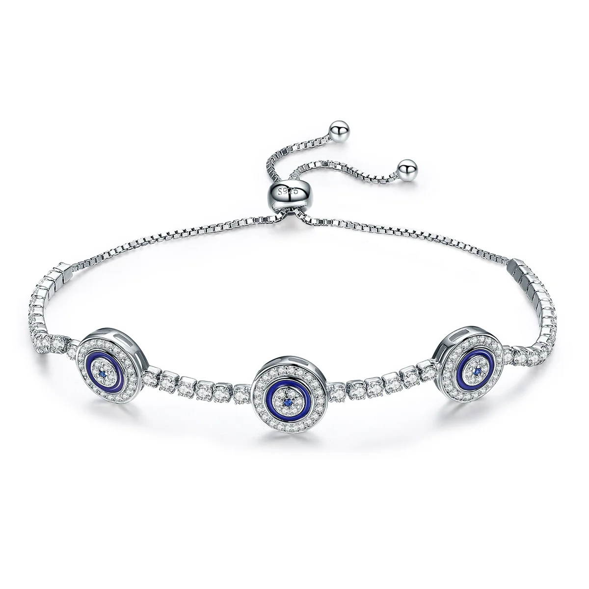 

Wholesale cheap 925 sterling silver evil eyes jewelry pave setting jewelry evil eye bracelet