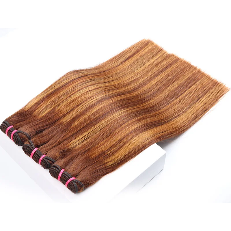 

Ainizi wholesale piano color ombre straight super quality double drawn human hair bundles