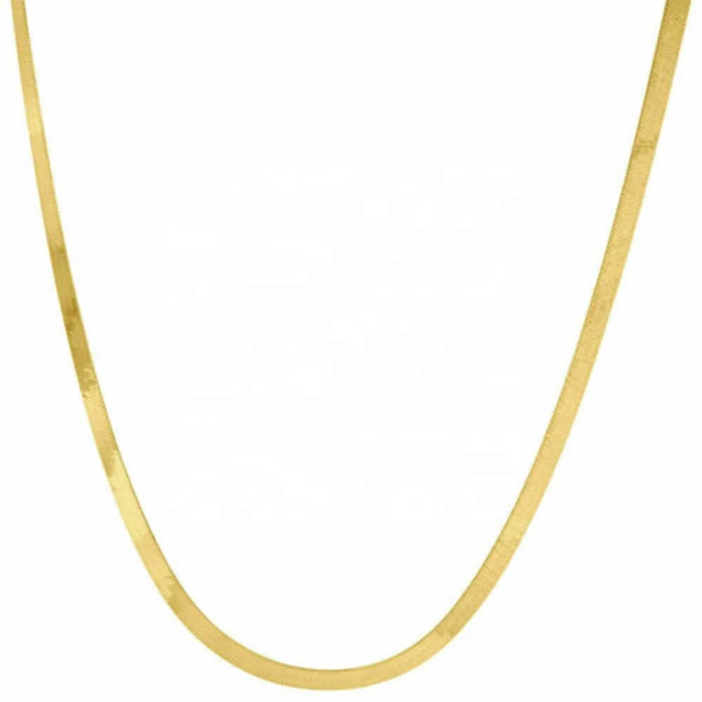 

14k Yellow Gold plated Necklace Silky Herringbone 2.75mm Chain 16 - 24 Inches New