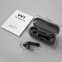 

VV1 TWS Wireless Bluetooth 5.0 Earphone Sport Sweatproof Headphone Stereo Portable Earbuds HIFI Top Sound Quality