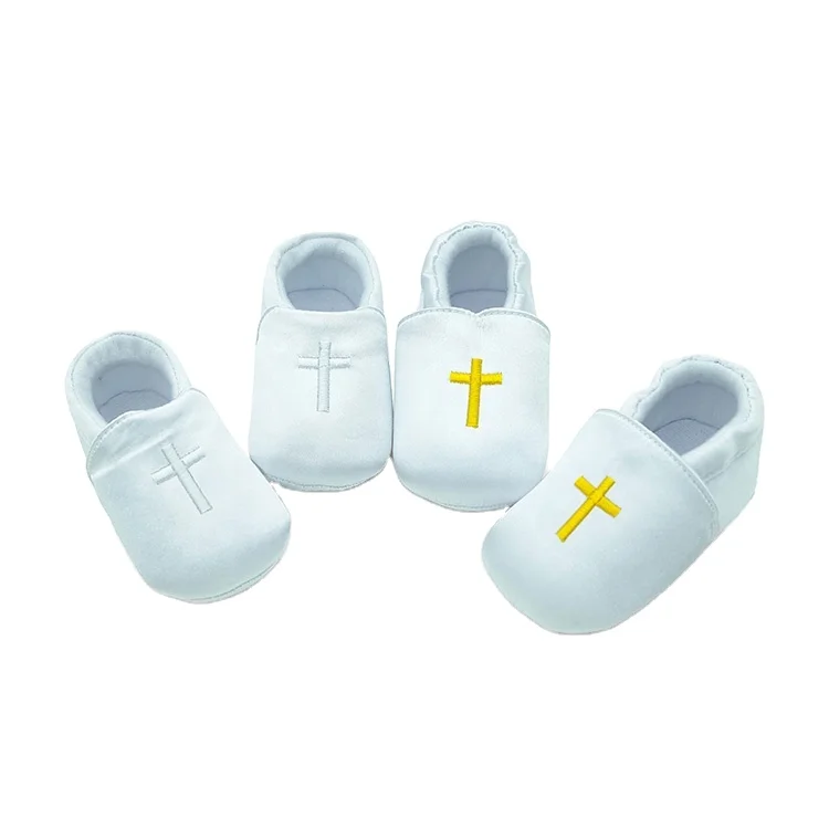 
Cross Embroidery Infant Moccasins Unisex Soft Sole Crib Shoes 