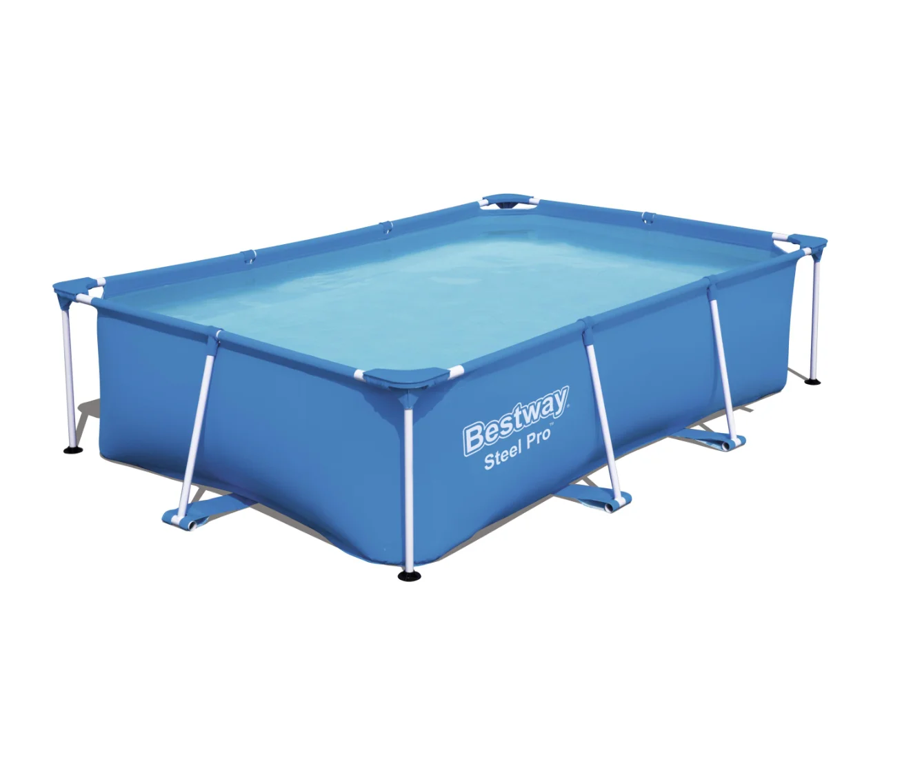 

Steel Pro Pools Rectangular No-Tool Setup Heavy Duty Material With Corrosion Resistant Steel Frame Pool Water Play Equipment, Blue