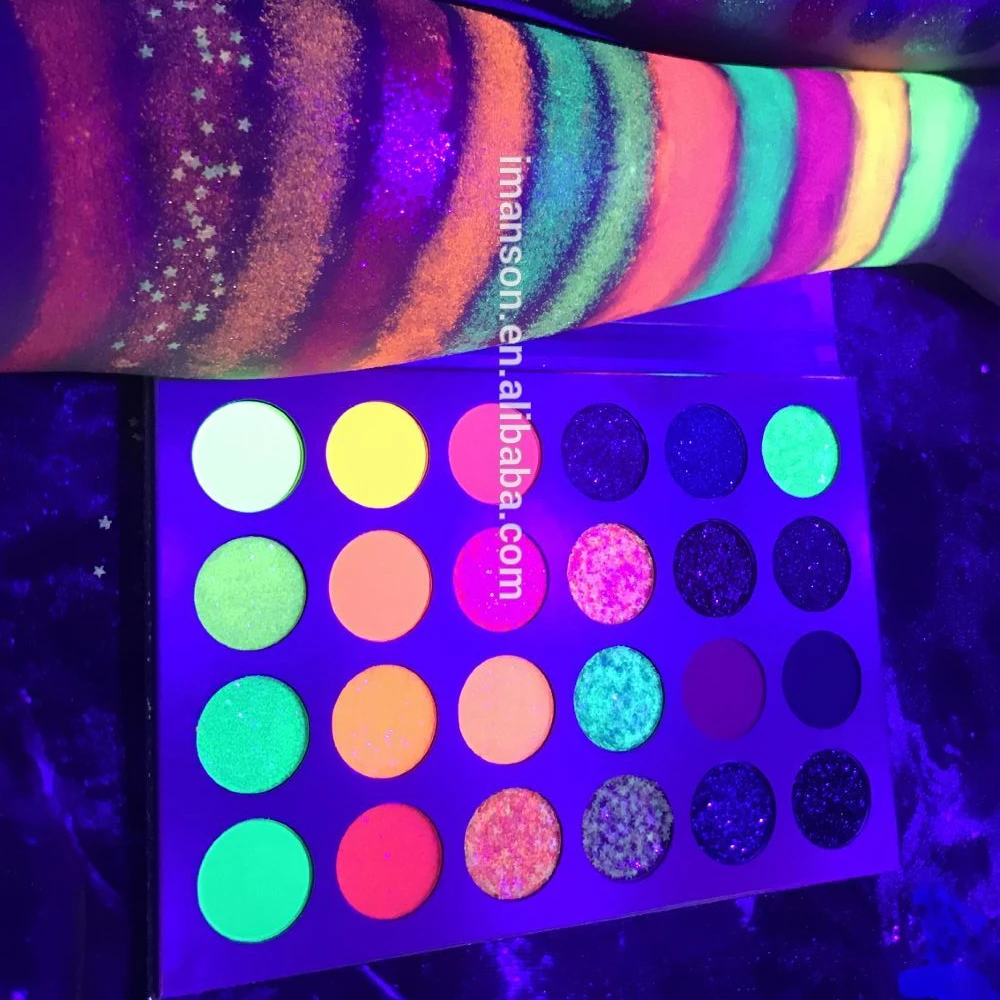 

24 Color Glow In The Dark Eye Shadow Neon Eyeshadow Palette Makeup