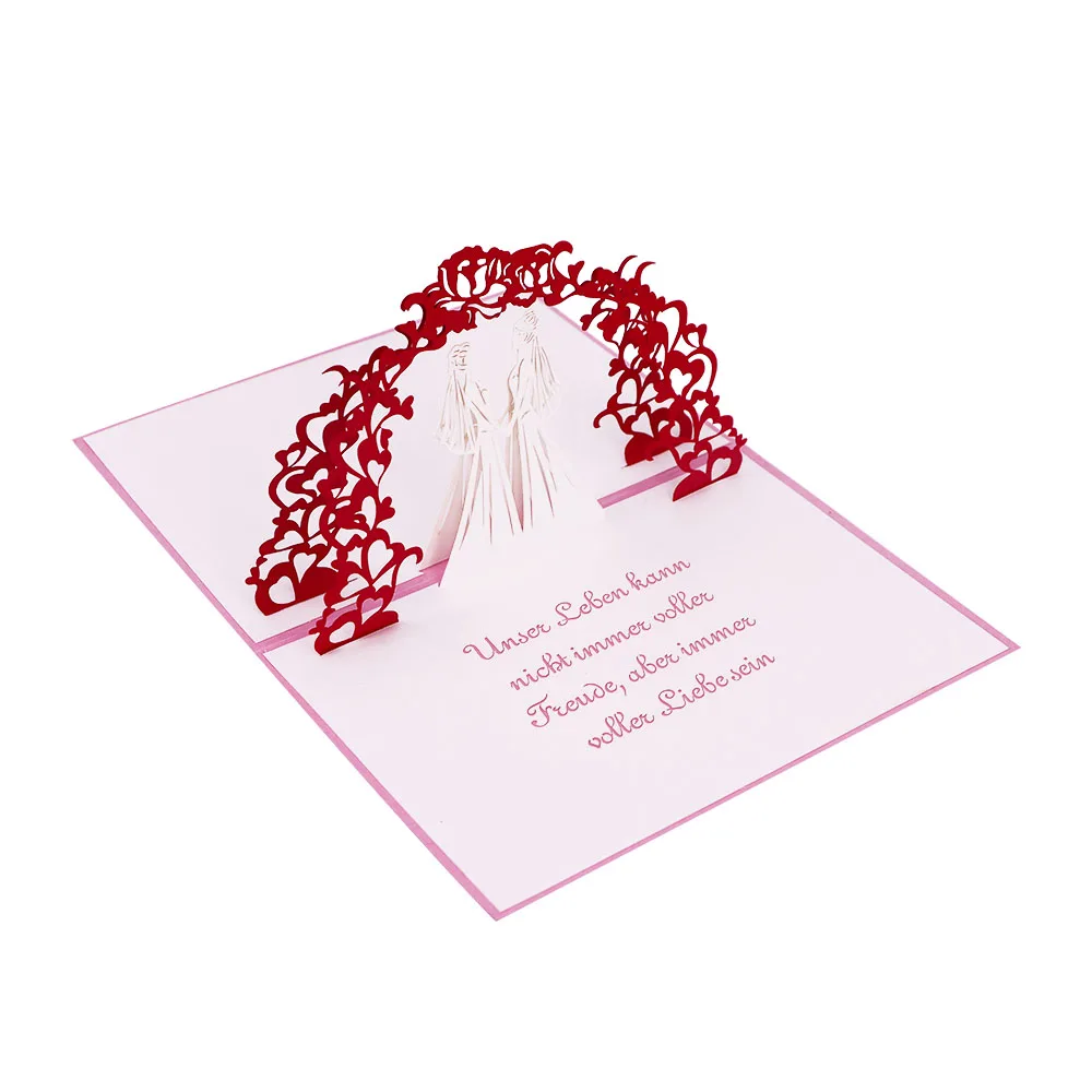 2020 custom craft paper 3d pop up laser cut invitation card design for wedding
