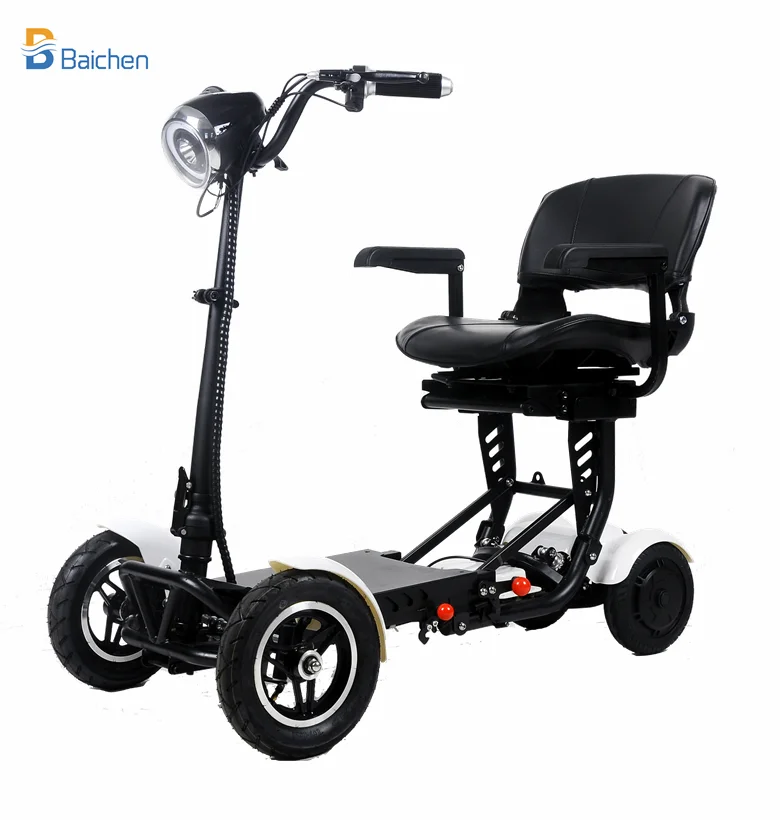 

Pretty Good Go-Cart 18Km/H Light Weight 4 Wheels Folding Mobility Scooters Mobility Scooters, Black/ blue/ red/ customized