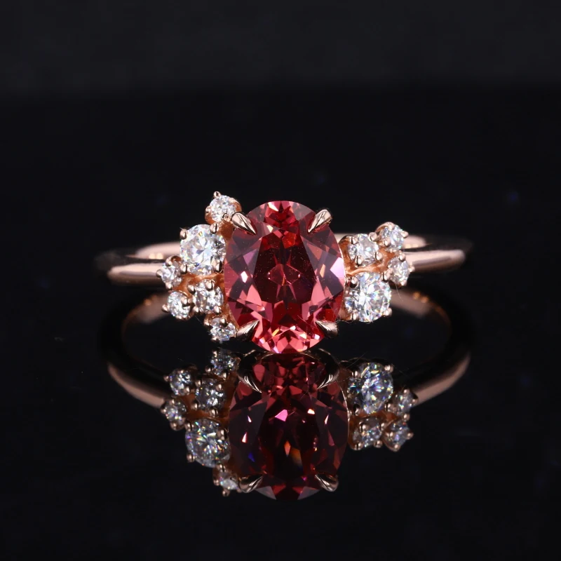 

Starsgem oval cut lab diamond gemstone Papalacha wedding women ring 14k gold purity rings