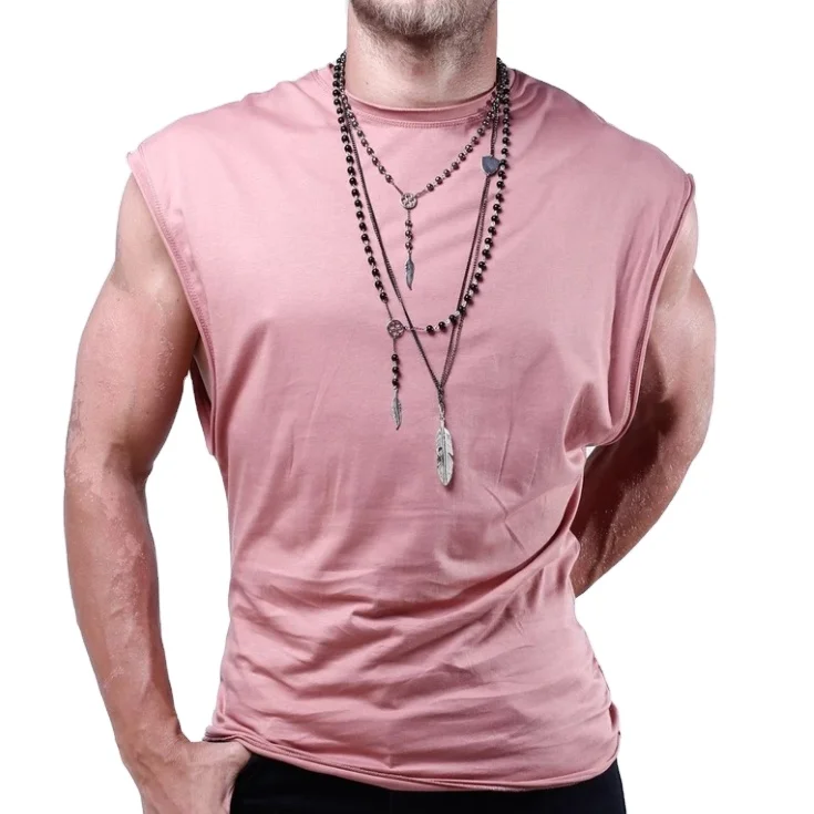

factory solid soft combed cotton sport gym vest t shirt man wholesale