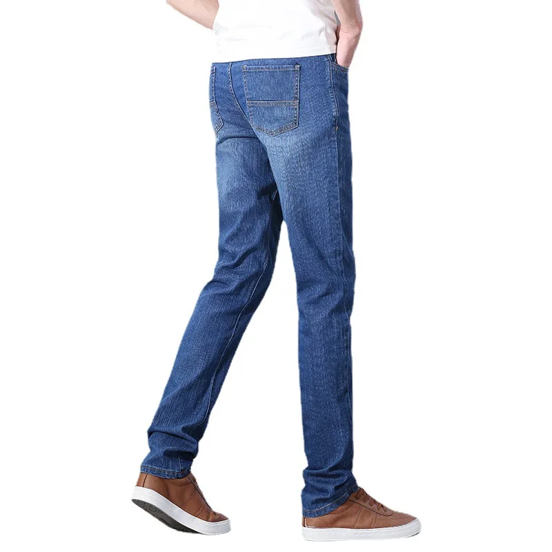 

2022 men's autumn jeans men's loose straight high waist casual elastic business pants, Customized