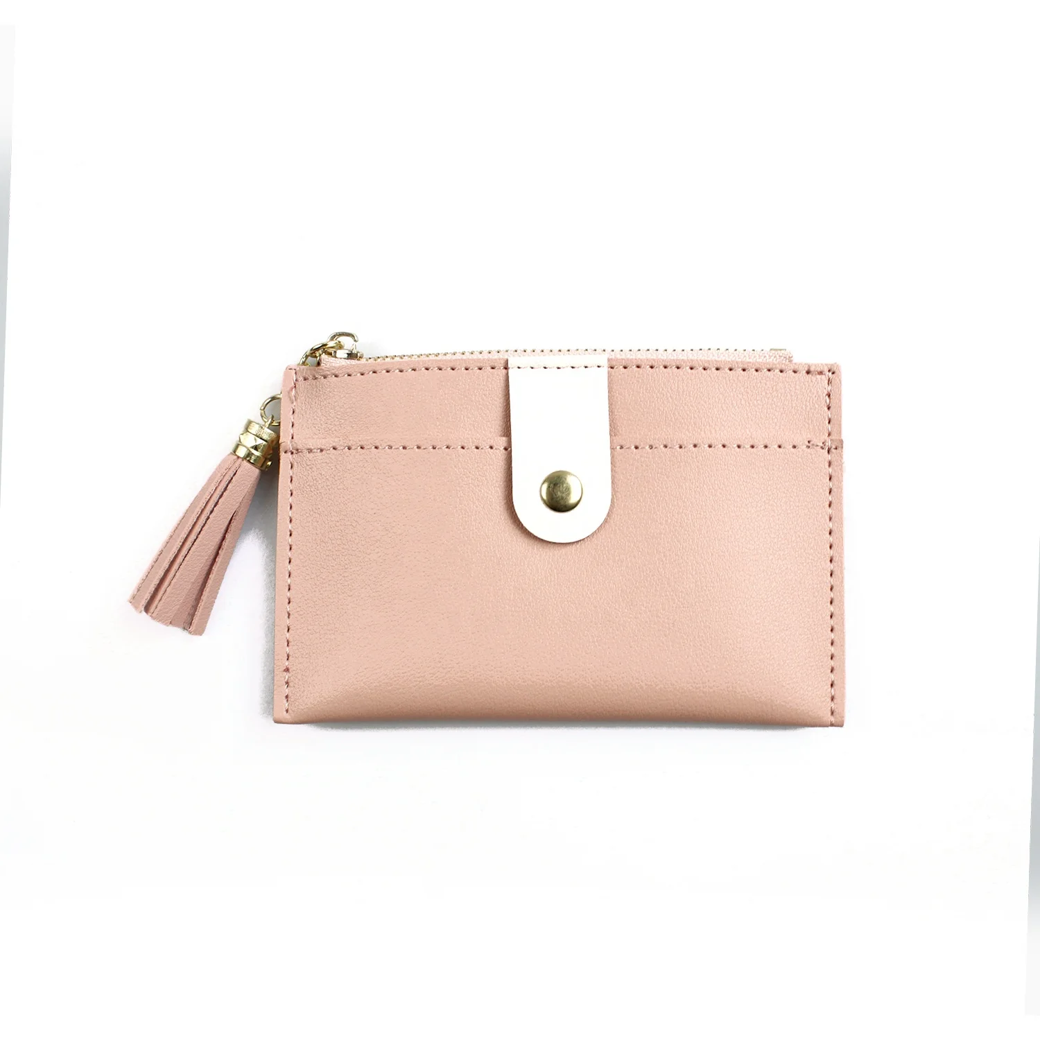 

Fashionable PU Leather Zipper Wallet Popular Card Holder Hand BagsFor Women, Pink