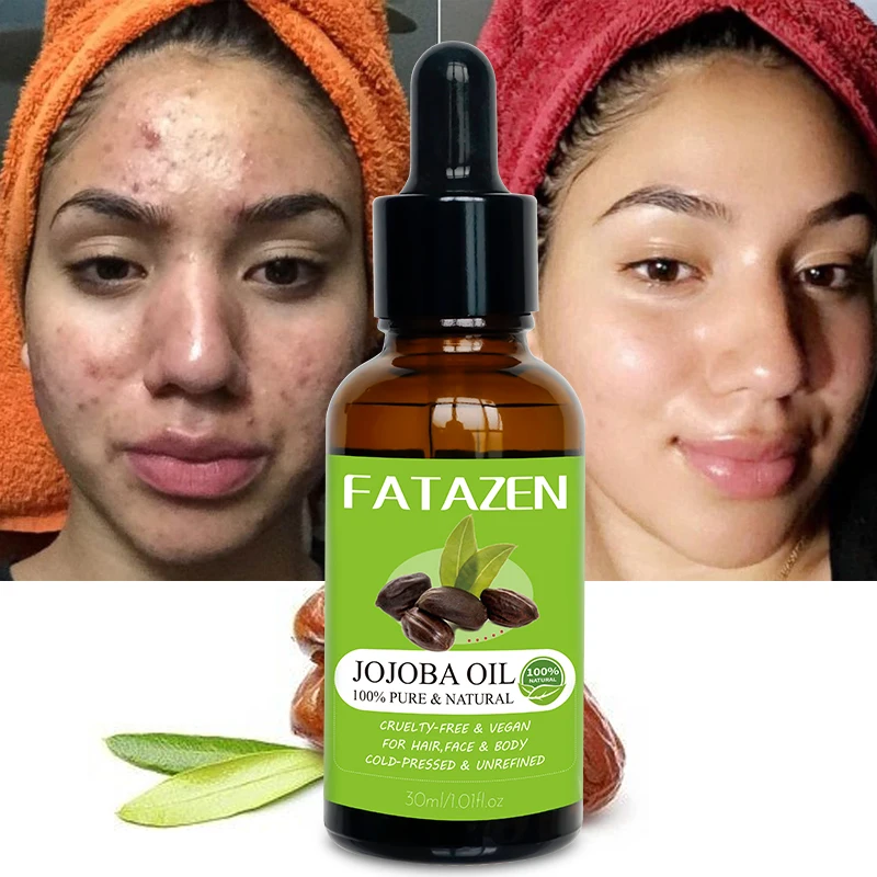 

FATAZEN Private Label Natural Organic All Purpose Multifunction Base Oil For Hair Beard Skin Lip Body Personal Care Jojoba Oil