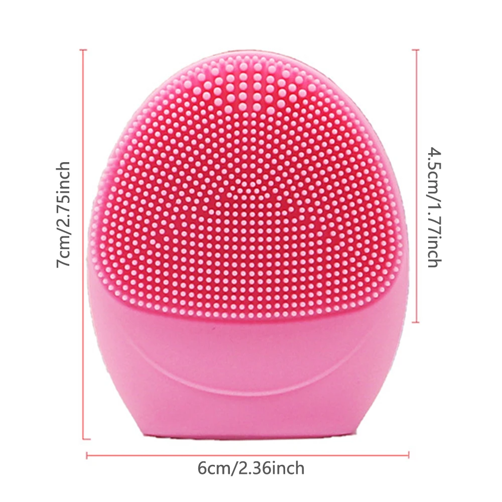 

Private Label Rechargeable Pink Mini Vibrating Massage Exfoliating Washing Electric Silicone Sonic Face Cleansing Brush, Blue. pink, purple