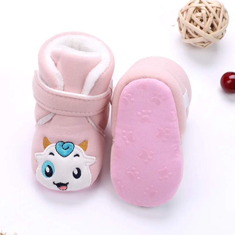 
New Born Boys Girls Plush Vegan And Toddler Winter Newborn Kid Prewalker Baby Shoe 