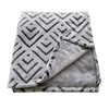 Double Queen Size 100% Polyester Flannel Blanket Micro Plush Faux Fur Back Printed Throw thick soft Faux Mink Fur Blankets