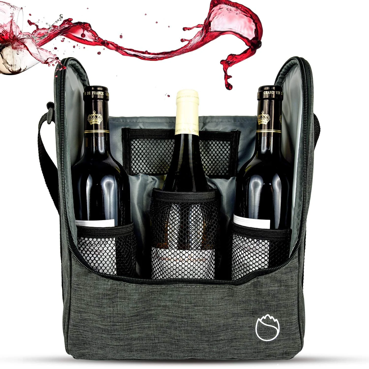 

custom red wine bottle holder carrier cooler gift bag, Customized color