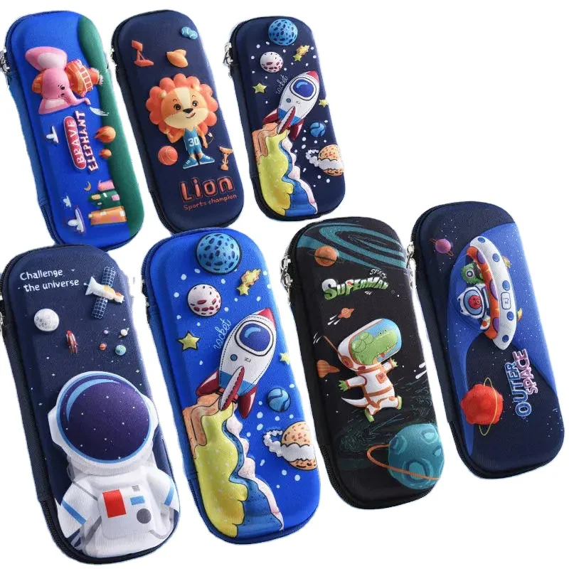 

Wholesale Cartoon Kawaii Unicorn Animal 3D EVA Pen Bag Large Capacity Organizer Pouch Stationery Pencil Case For School Girl Boy