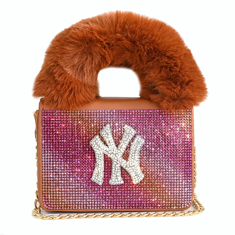 

hot pink ny purse 2020 fuzzy ny purse bling bling yankee bling diamond handbags, 11 colours