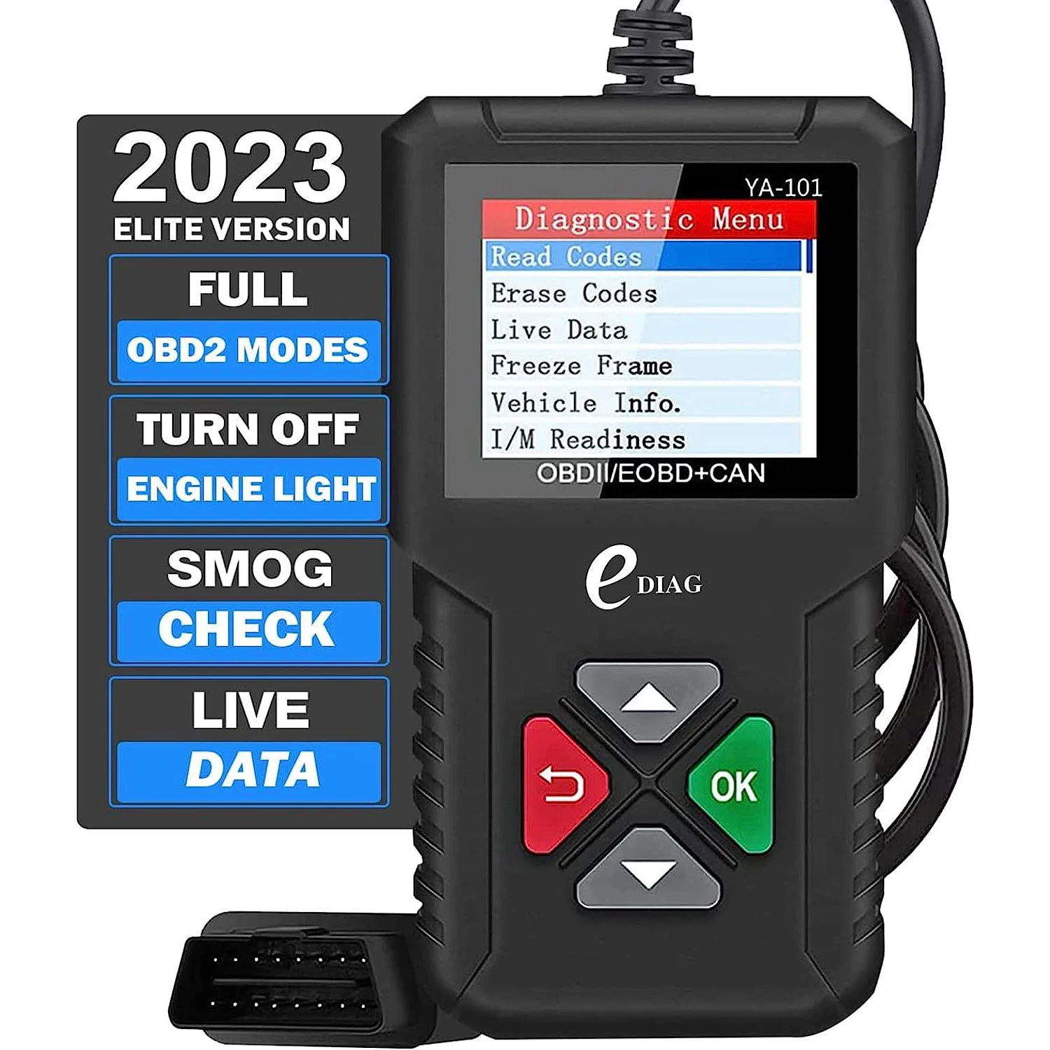 

2024 Ver. EDIAG OBD2 Scanner YA101 Auto Code Reader Bi-directional Control OBD2 Diagnostic Scan Tool for All OBD2 Cars Engine
