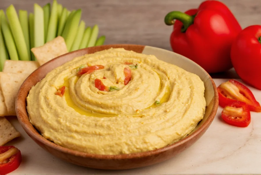 Perfect Roasted Red Pepper Hummus Recipe - Ready in 15 Minutes