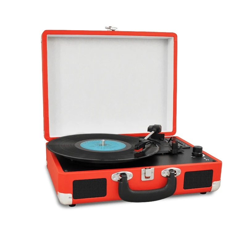 

Fashion Design Custom Bluetooth 3 Speeds LP Vinyl Player Electric Modern Gramophone Turntable Record Player, Turquoise , red , black