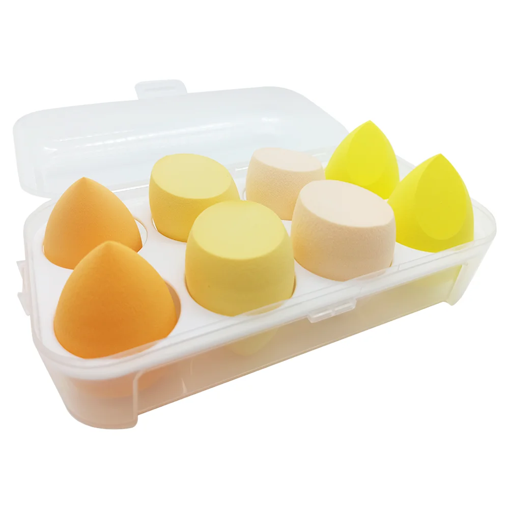 

Hot Selling Oval Makeup Sponge box facial makeup powder cosmetic puff sponge dry and wet powder puff