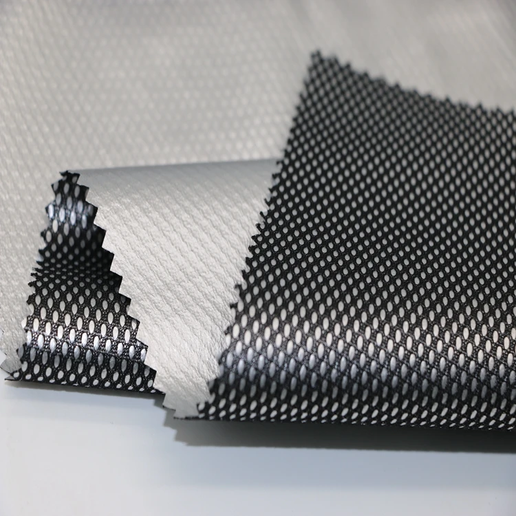 Silver Tpu Coated Polyester Mesh Lining Fabric Material Knit Fabric