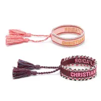 

Custom Logo Wholesale Personalized Polyester Unisex Handmade Adjustable Braided Woven Friendship Women Bracelet