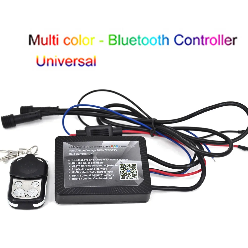 2020 Amazon 4 Pods BT Control Blue Red Green White RGBW Truck SUV ATV Led Rock Light Kits for Jeep