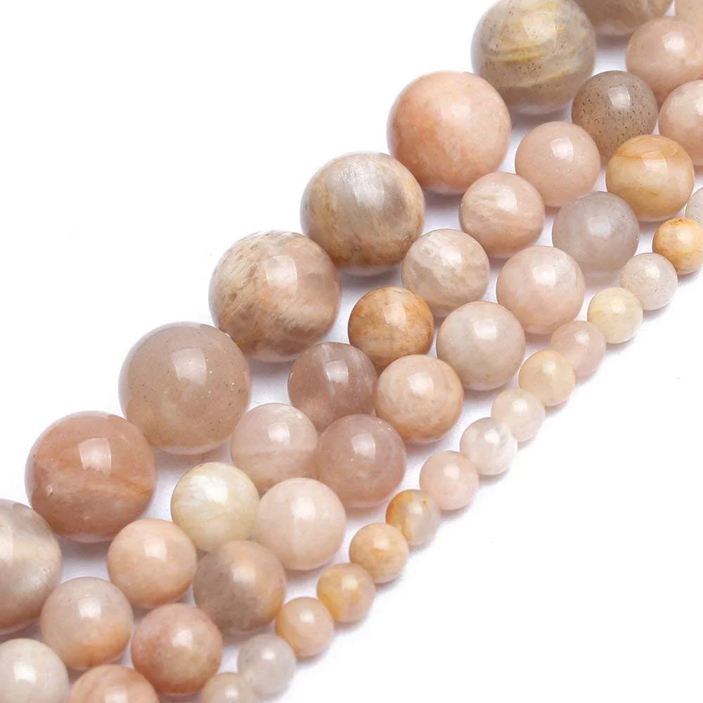 Wholesale Natural Sunstone Mixed Color Loose Gemstone Stone Beads for Jewelry Making Bracelets Necklaces Earrings 15.5"