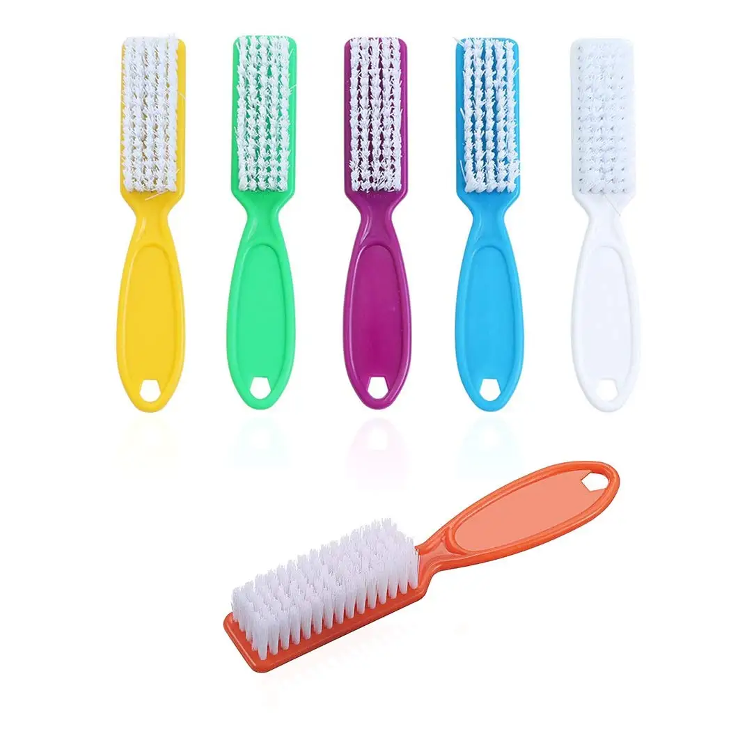 

6 Pcs Handle Grip Nail Powder Brush Nail Cleaning Brushes for Toes and Fingernail, Accept customized