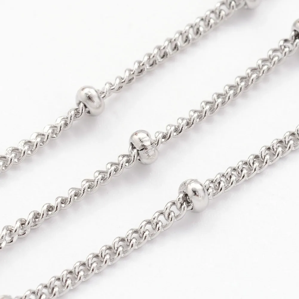 

PandaHall 304 Stainless Steel Twist Chain Satellite Chain, Stainless steel color