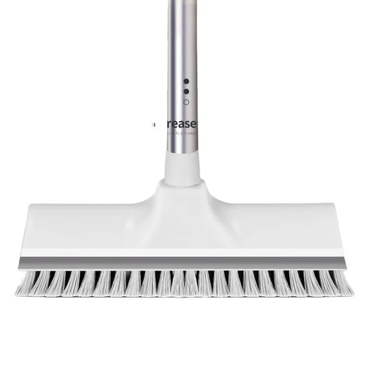 

A1046 Floor Scrub Brush Stainless Steel Long Handle Scrubber with Stiff Bristles for Tile Cleaning Bathroom Floor Cleaning Brush