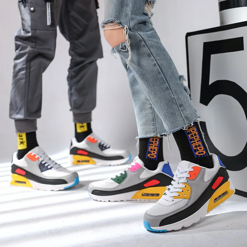 

Air cushion sole shoes Men sport shoes Sneakers women and men running walker shoes