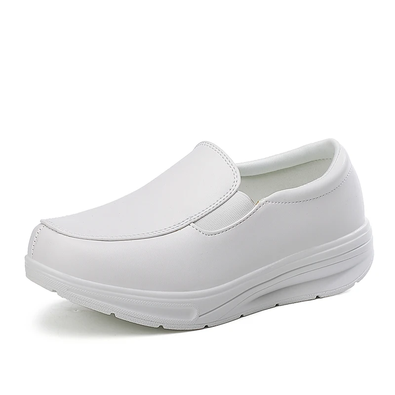 

Hospital nursing shoe comfortable breathable platform loafer shoes white nurse shoes