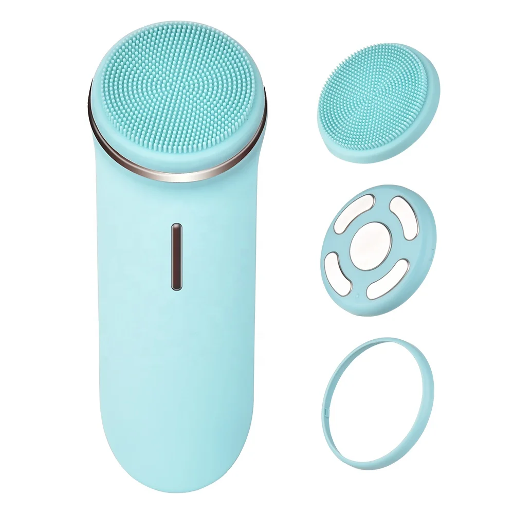 

2021 New Design Handheld Cleaning Brush EMS Lifting Massager Multifunction Led Facial Electric Clean Brush