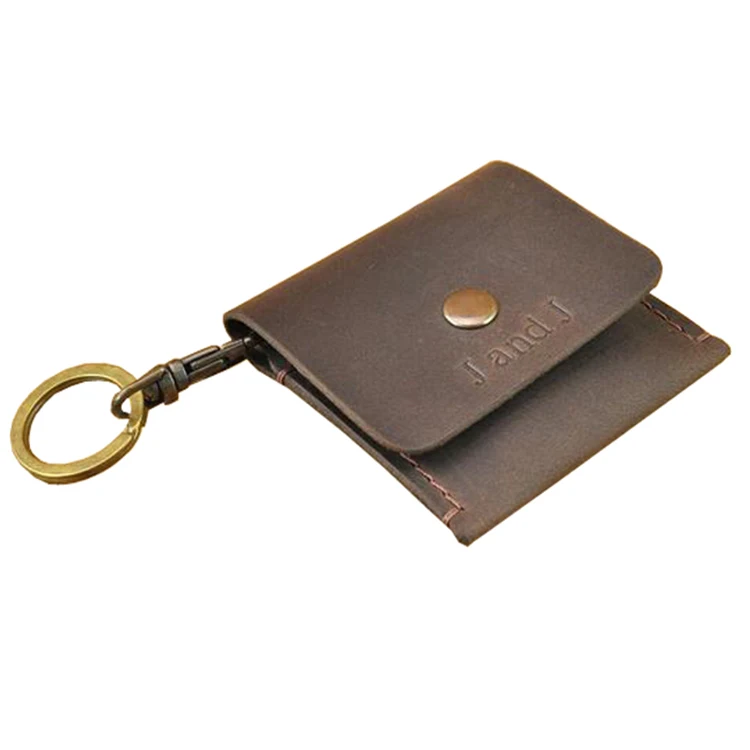 

Keychain Coin Pouch Small Change Purse, Brown