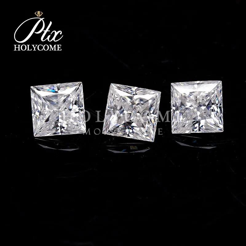 

Holycome 4.5*4.5mm D VVS1 Top Quality Princess Cut Loose Moissanite Gemstone Factory Fine Jewelry Wholesale Price Moissanite