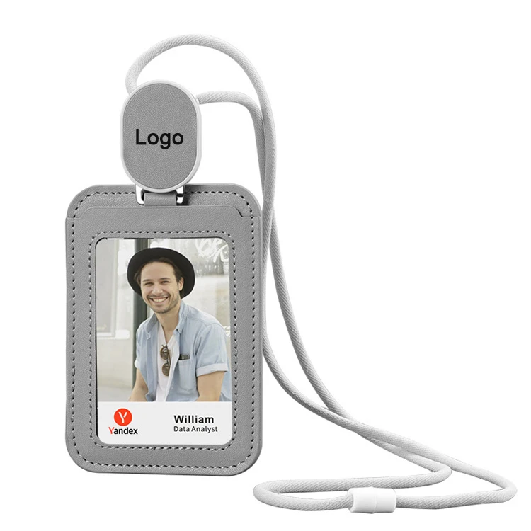 

Leather Retractable Id Card Holder Vertical Lanyard With Id Card Holder Neck Strap Lanyard And Card Holder