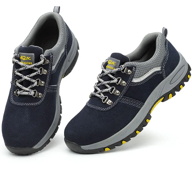 

Hot sale anti smashing safety shoes trainers breathable, Blue/black/grey