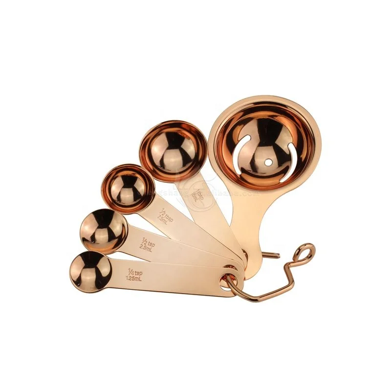 

Copper Stainless Steel Metal Measuring Spoons Kitchen Unique Accessories Baking Supplies Cooking Tools egg yolk separator