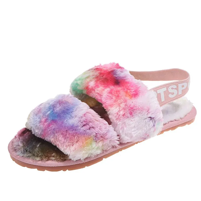 

Latest women house sandals jelly summer fashion fluffy flat ladies furry slides, As the pictures