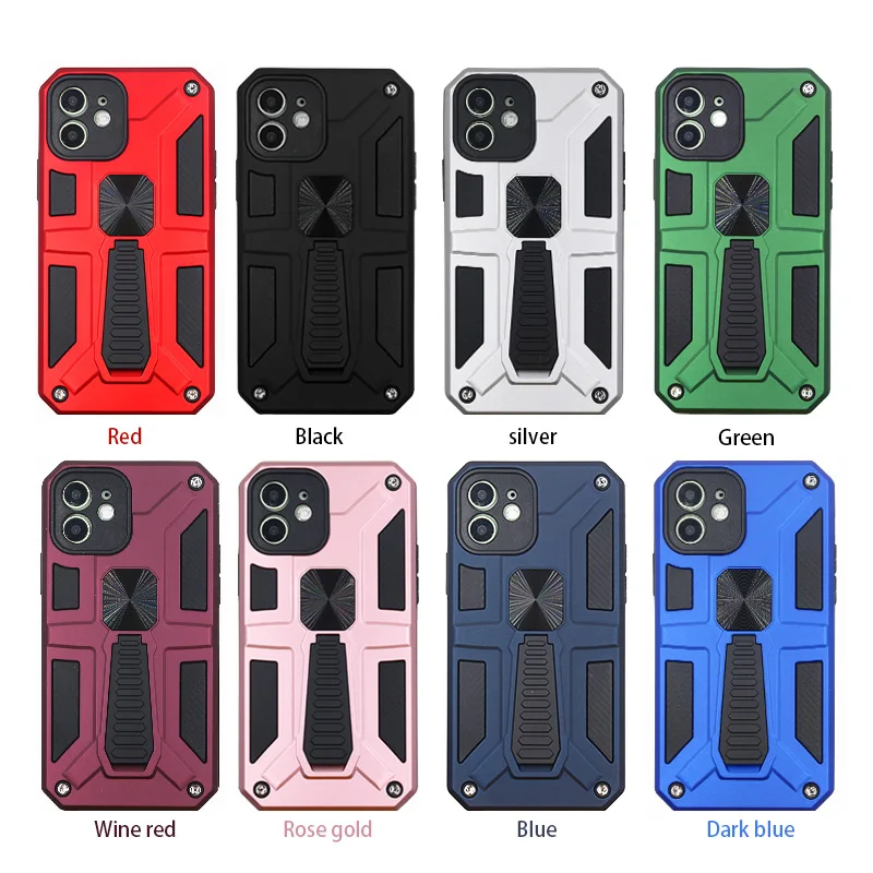 

Wholesale tpu PC Hybrid Bracket Phone Accessory For Iphone 12 Anti Shock Car Mount Phone Case For Iphone 13 pro, As picture