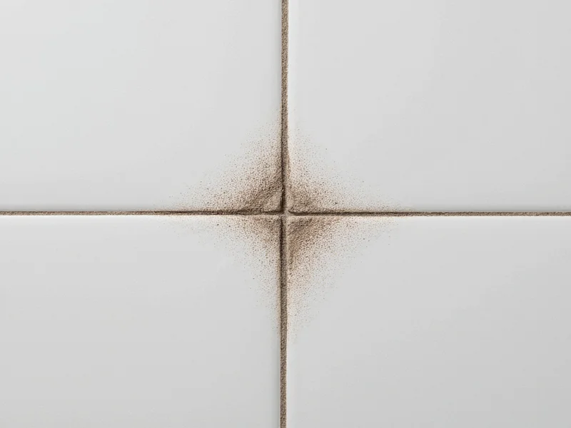 Small mold patch on bathroom tile surface