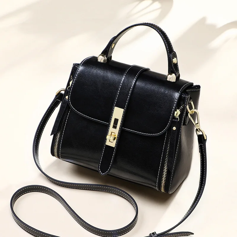 

China Supplier Wholesale 2020 New Product Oil Wax Leather Women Tote Bags Fashion Ladies Handbags