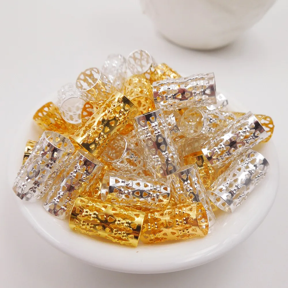 

16/8mm 1000pcs coloured hair dread dreadlock Bead adjustable cuff clip 8mm hole clip hair styling diy beauty for africa hair, Mix